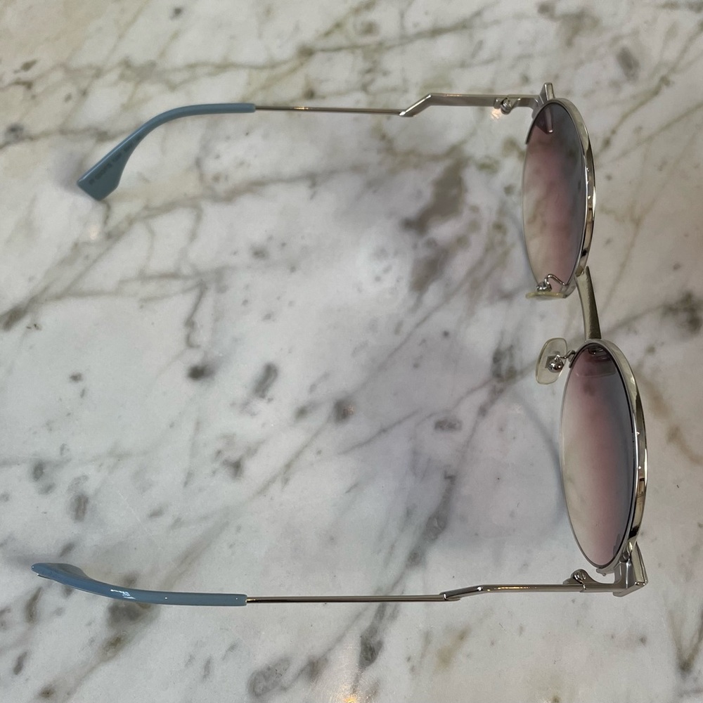 Authentic Fendi Silver Round Blue Gradient Sungla… - image 8